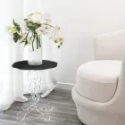 Rundt sort sofabord diameter 50 cm Janis moderne design, lavet i Italien Viadurini