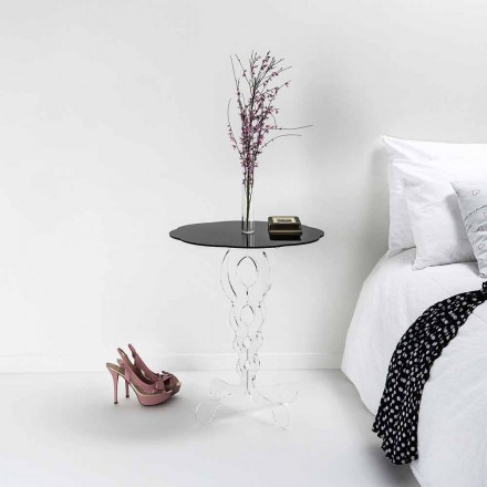 Sofabord runde sorte diameter 50 cm Janis moderne design, fremstillet i Italien Viadurini