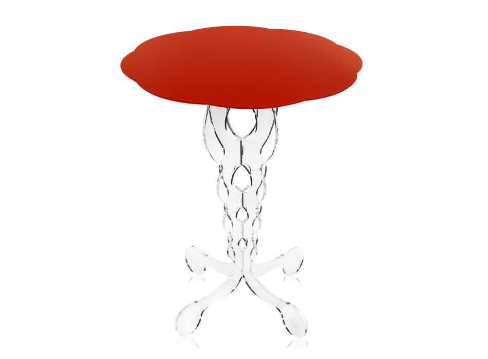 rød rundt bord diameter 36 cm Janis moderne design, fremstillet i Italien Viadurini