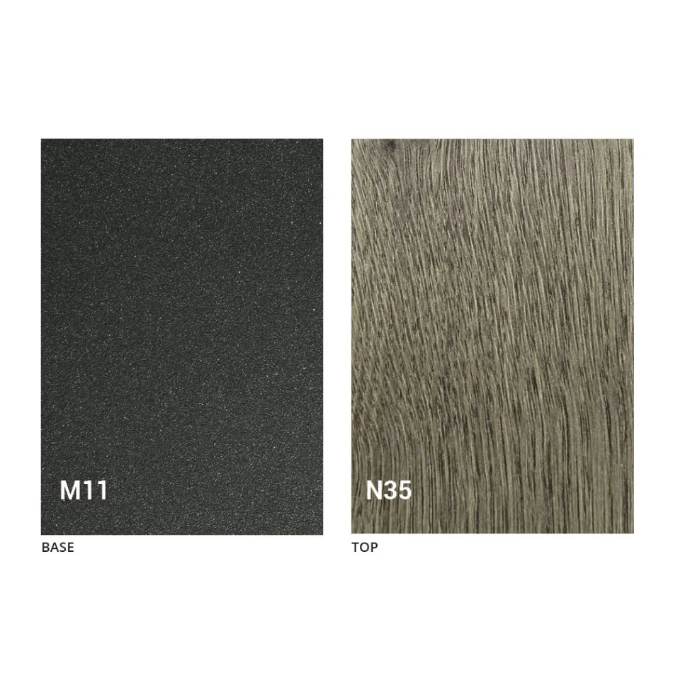 Transformabelt sofabord med træplade og metalbase fremstillet i Italien - fersken Viadurini