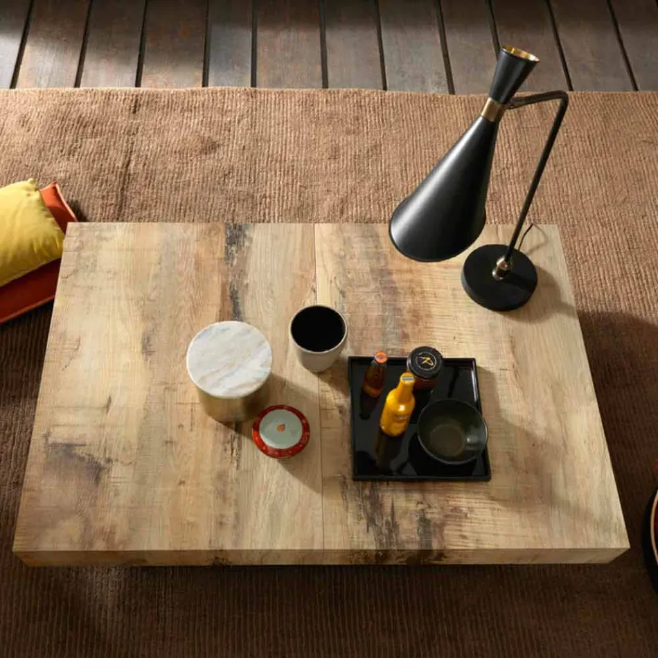 Transformerbart sofabord i træ og sort metal fremstillet i Italien - Niverio Viadurini