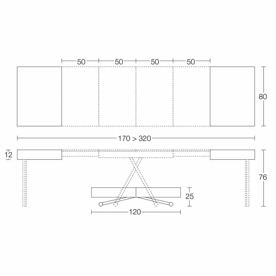 Transformerbart sofabord i træ og sort metal fremstillet i Italien - Niverio Viadurini
