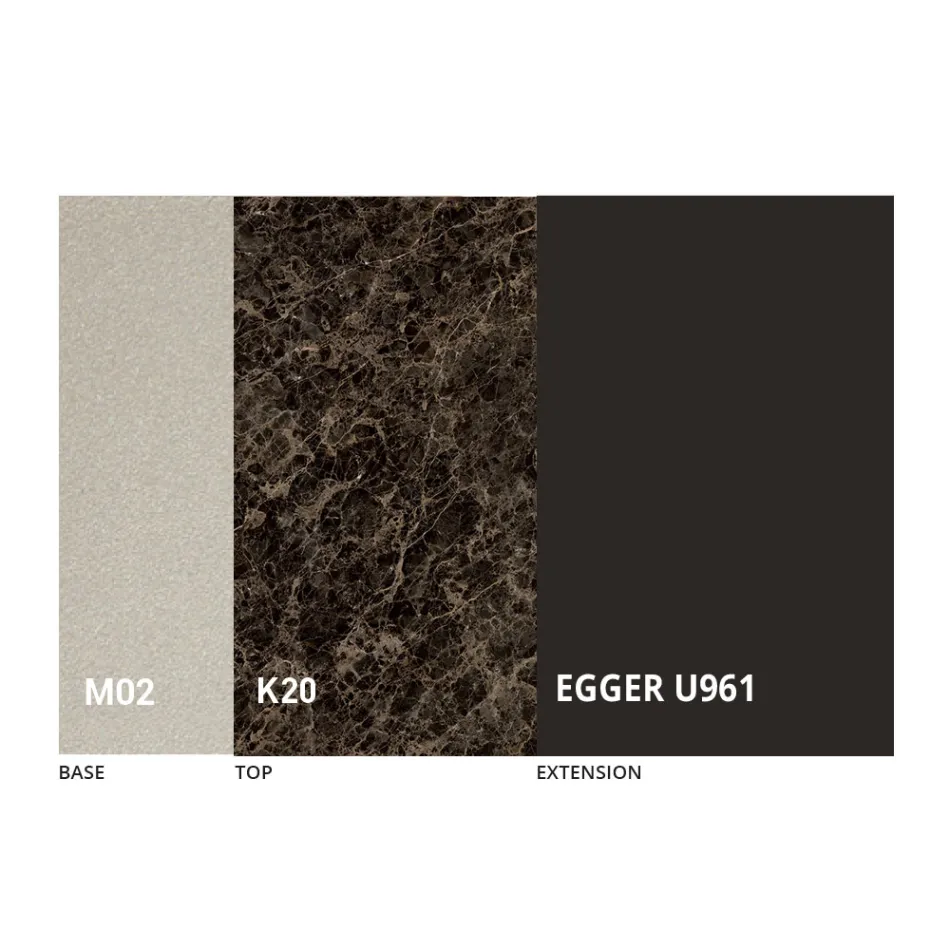 Transformerbart sofabord i metal og keramisk design lavet i Italien - Saturn Viadurini