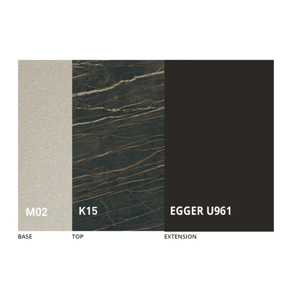 Transformerbart sofabord i metal og keramisk design lavet i Italien - Saturn Viadurini