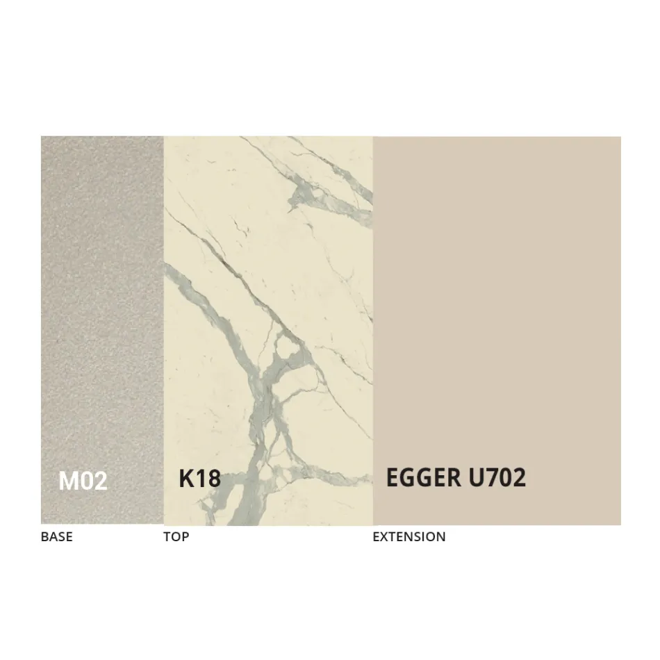 Transformerbart sofabord i metal og keramisk design lavet i Italien - Saturn Viadurini