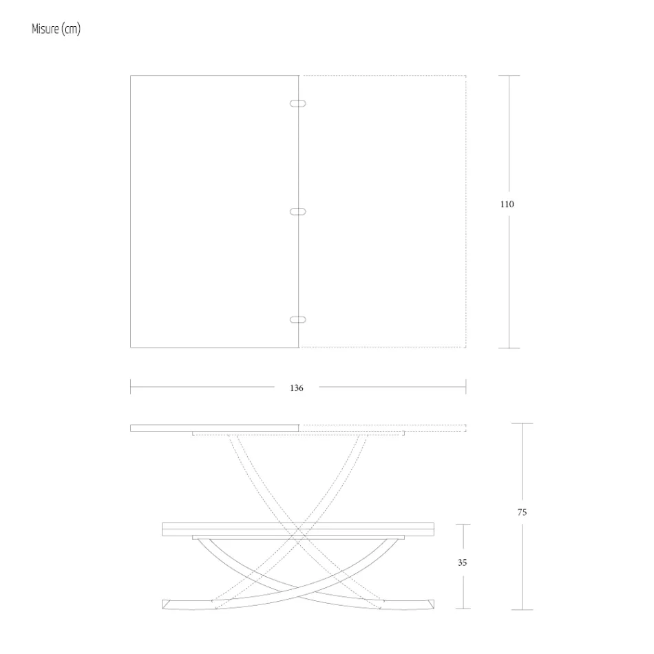 Transformerbart sofabord i træ spisebord lavet i Italien - Aikido Viadurini