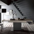 Transformerbart sofabord i træ spisebord lavet i Italien - Polar Viadurini