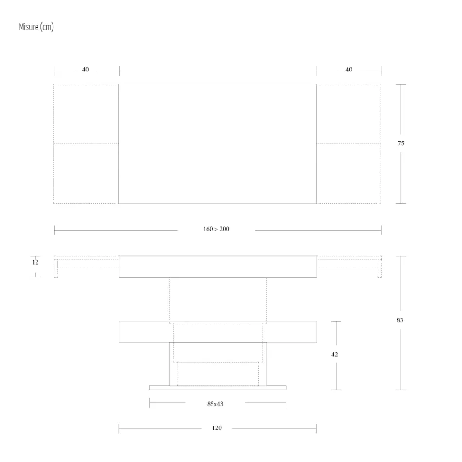 Transformerbart sofabord i træ spisebord lavet i Italien - Polar Viadurini