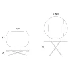 Transformerbart sofabord i rundt metal og glas spisebord - Giordana Viadurini