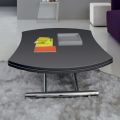 Transformerbart sofabord i rundt metal og glas spisebord - Giordana