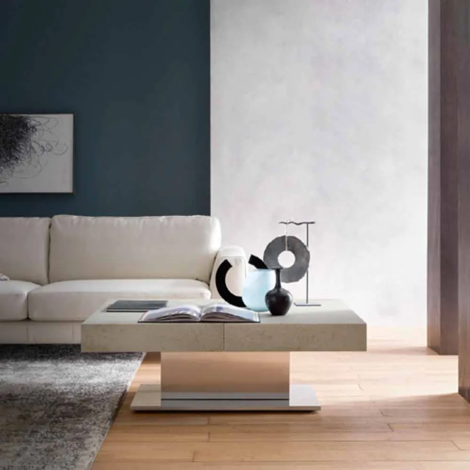 Moderne transformerbart sofabord med mørteleffekt Top fremstillet i Italien - Salomon Viadurini