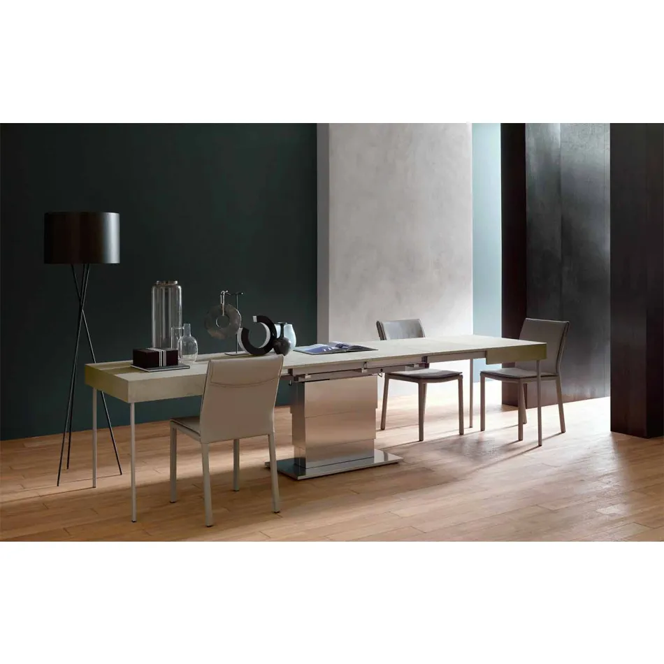 Moderne transformerbart sofabord med mørteleffekt Top fremstillet i Italien - Salomon Viadurini