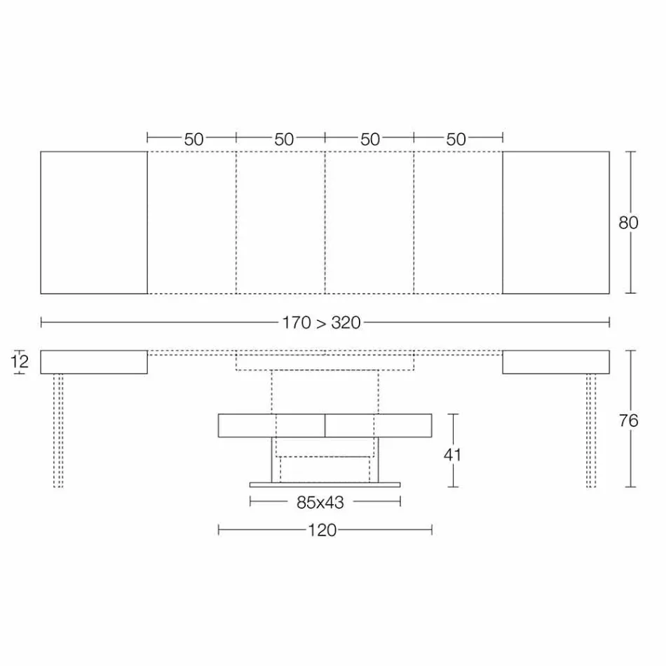 Moderne transformerbart sofabord med mørteleffekt Top fremstillet i Italien - Salomon Viadurini