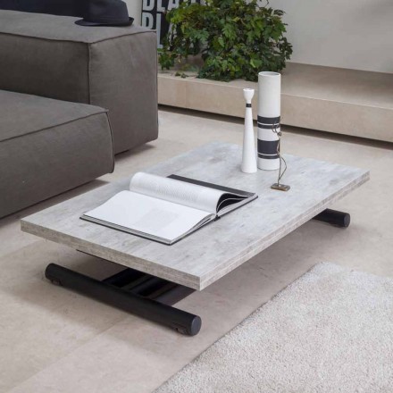 Moderne transformerbart sofabord i grafitmetal og træplade - Sistocle Viadurini