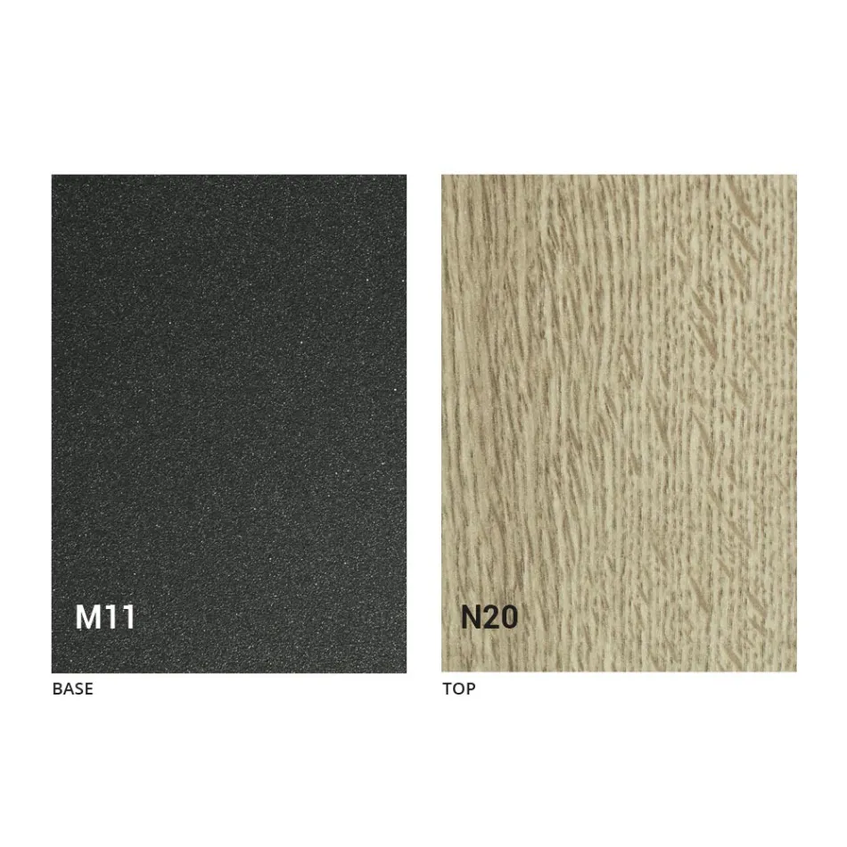 Moderne transformerbart sofabord i grafitmetal og træplade - Sistocle Viadurini