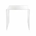 gennemsigtig moderne design sofabord 40x40cm Terry Small, lavet i Italien Viadurini