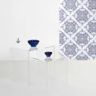 gennemsigtig moderne design sofabord 50x50cm Big Terry, lavet i Italien Viadurini