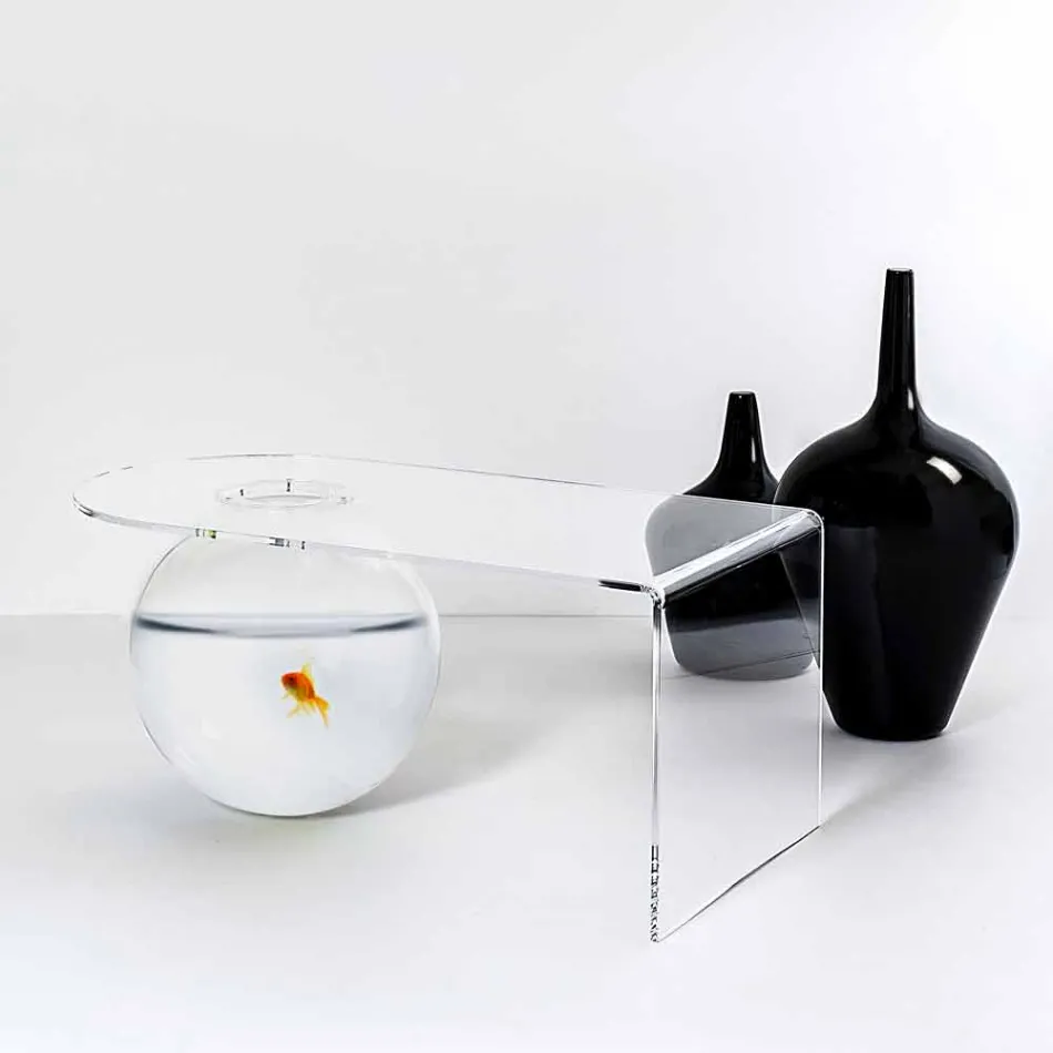 gennemsigtig bord L90xH40xP48 cm Bolly moderne design, fremstillet i Italien Viadurini