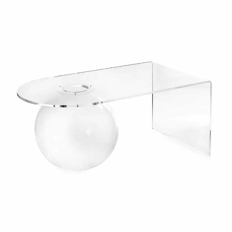gennemsigtig bord L90xH40xP48 cm Bolly moderne design, fremstillet i Italien Viadurini