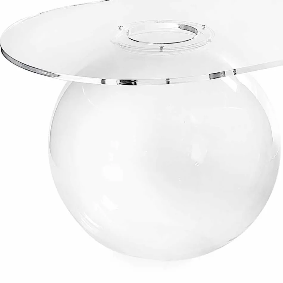 gennemsigtig bord L90xH40xP48 cm Bolly moderne design, fremstillet i Italien Viadurini