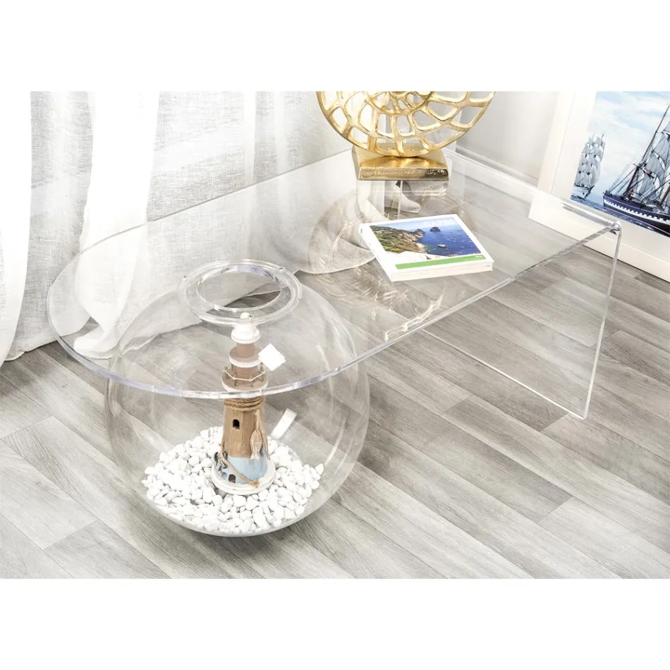Transparent moderne design sofabord L90xH40xP48 cm Bolly, lavet i Italien Viadurini