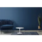 Eero Saarinen Tulip Sofabord H 39 med hvid flydende laminatplade lavet i Italien - Scarlet Viadurini