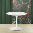 Tulip Sofabord Eero Saarinen H 39 med Carrara Marmor Top Made in Italy - Scarlet Viadurini