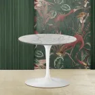 Eero Saarinen Tulip Sofabord H 39 med Statuarietto Carrara Marmorplade Viadurini