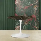 Tulip Sofabord Eero Saarinen H 39 med oval plade i Emperador Dark Marble Viadurini