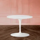 Tulip sofabord Eero Saarinen H 39 Oval i hvid flydende laminat Made in Italy - Scarlet Viadurini