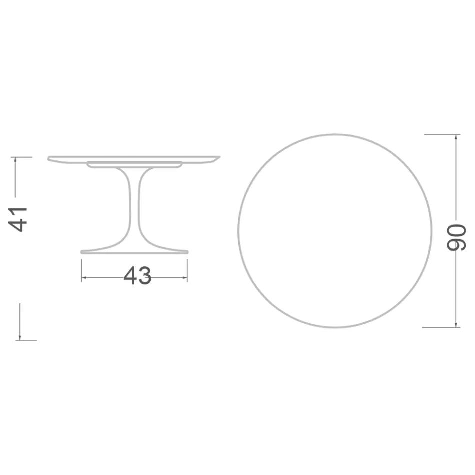 Eero Saarinen Tulip sofabord H 41 i Domoos keramik fremstillet i Italien - skarlagenrød Viadurini