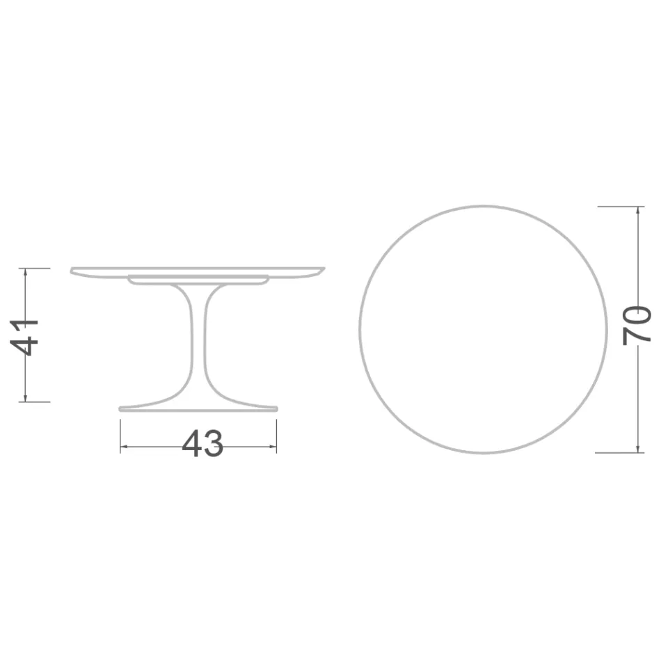 Tulip sofabord Eero Saarinen H 41 i Invisible Select Ceramic Made in Italy - Scarlet Viadurini