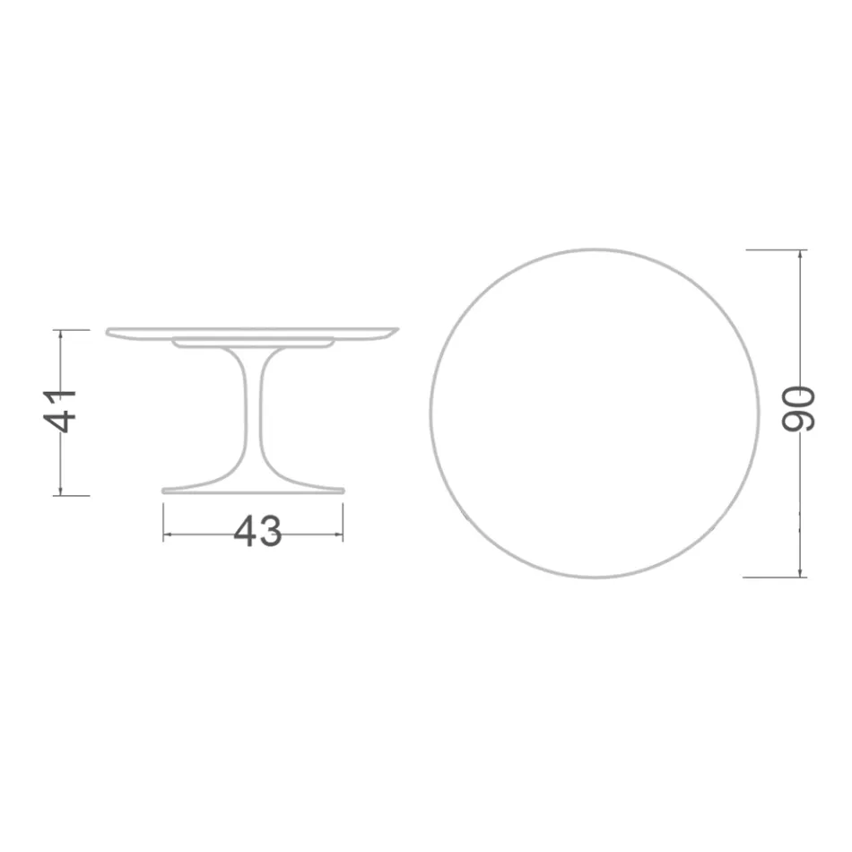 Tulip sofabord Eero Saarinen H 41 i Invisible Select Ceramic Made in Italy - Scarlet Viadurini