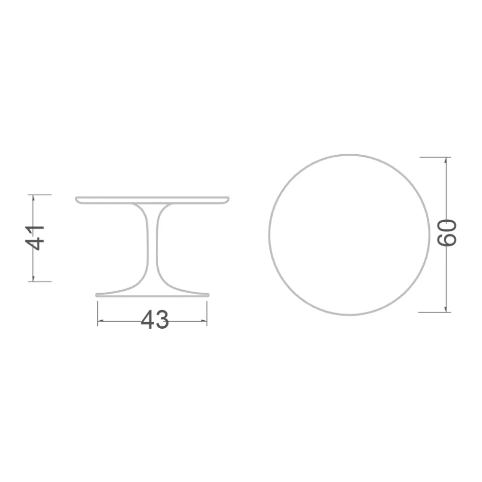 Eero Saarinen Tulip sofabord H 41 i Marmorio keramik fremstillet i Italien - Skarlagenrød Viadurini