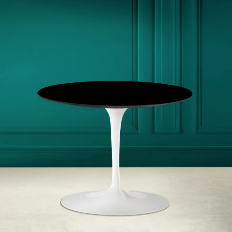 Tulip sofabord Eero Saarinen H 41 i Absolut sort keramik Made in Italy - Scarlet Viadurini