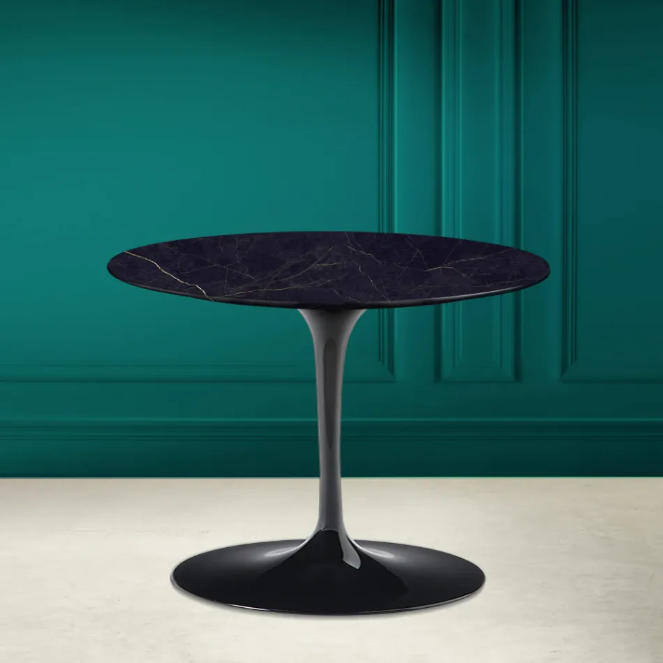 Tulip Sofabord Eero Saarinen H 41 i Keramik Noir Laurent Made in Italy - Scarlet Viadurini