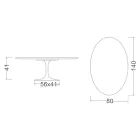 Tulip sofabord Eero Saarinen H 41 Oval med hvid flydende laminat - Scarlet Top Viadurini