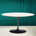 Tulip Eero Saarinen H 41 ovalt sofabord i diamantcreme keramik Made in Italy - Scarlet