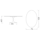 Tulip Sofabord Eero Saarinen H 41 Oval i Noir Desire Keramik Made in Italy - Scarlet Viadurini