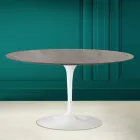 Eero Saarinen H 41 Oval Tulip Sofabord i Gråsten Keramik Made in Italy - Scarlet Viadurini