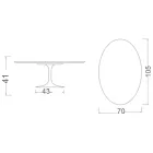 Tulip Sofabord Eero Saarinen H 41 Oval i Rem Keramik Made in Italy - Scarlet Viadurini