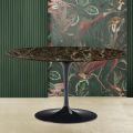Tulip Eero Saarinen H 41 Ovalt sofabord i Emperador Dark Marble Made in Italy - Scarlet