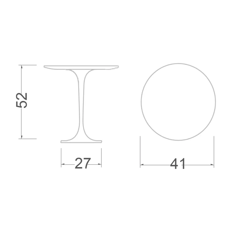 Tulip sofabord Eero Saarinen H 52 i hvid flydende laminat lavet i Italien - Scarlet Viadurini