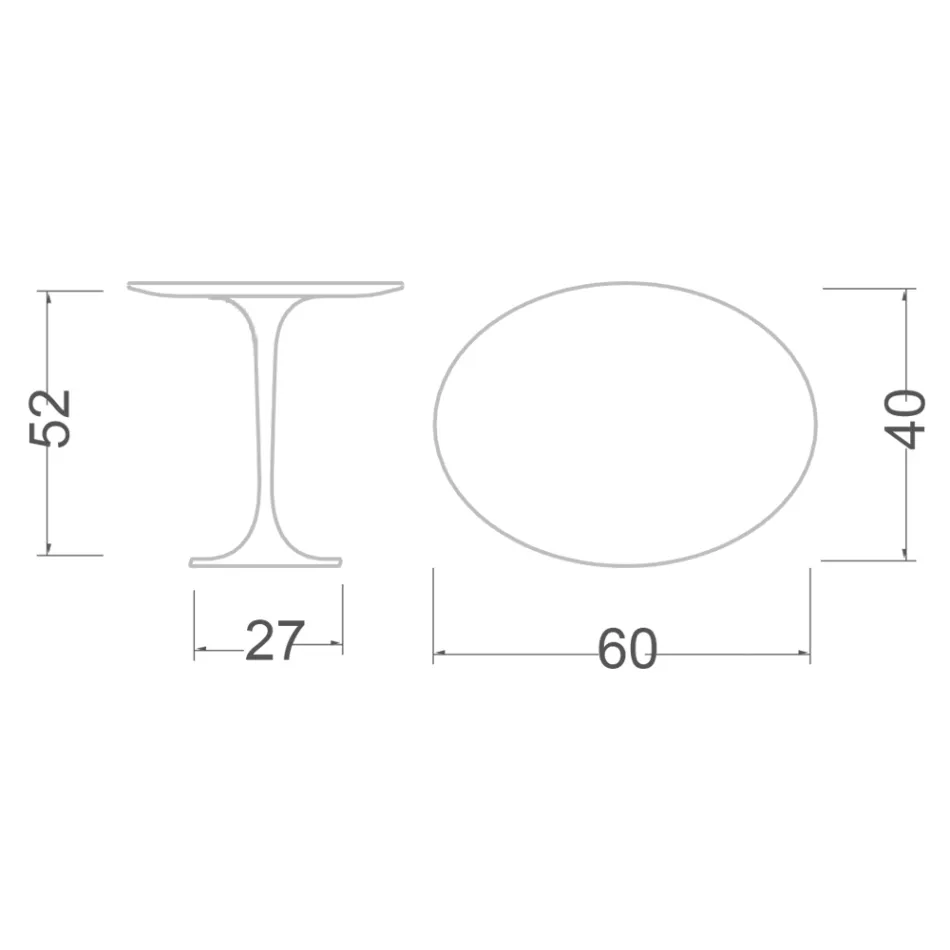 Tulip Sofabord Eero Saarinen H 52 Oval i Grøn Alpi Marmor Lavet i Italien Viadurini