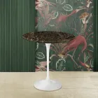 Tulip sofabord Eero Saarinen H 52 Rund i Emperador Dark Marble Made in Italy - Scarlet Viadurini