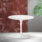 Saarinen Tulip sofabord H 39 cm i mat hvid Florim keramik - skarlagenrød Viadurini