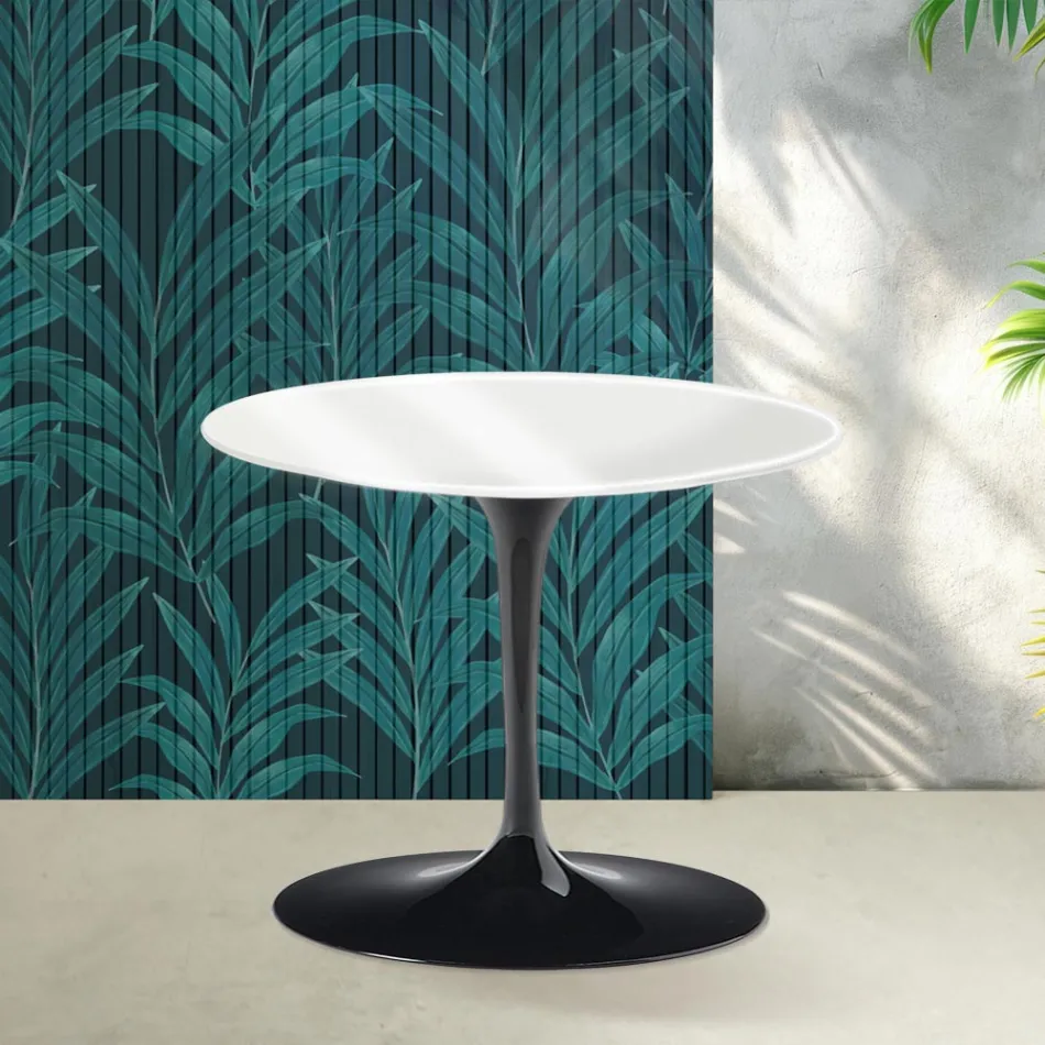 Saarinen Tulip sofabord H 39 cm i blank hvid Florim keramik - Scarlet Viadurini
