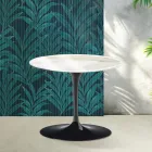 Saarinen Tulip sofabord H 39 cm i blank Calacatta guld Florim keramik - skarlagenrød Viadurini