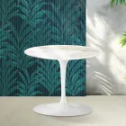 Saarinen Tulip sofabord H 39 cm i blank Calacatta guld Florim keramik - skarlagenrød Viadurini