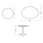 Saarinen Tulip sofabord H 39 cm i blank Statuario Florim keramik - Skarlagenrød Viadurini